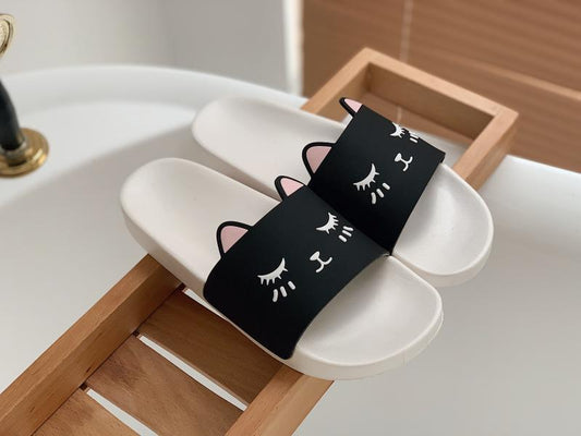 Cartoon Cat Indoor Home Non-slip Flat Sandals