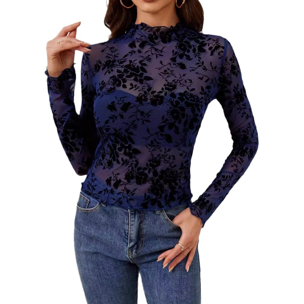 Single Layer Bra-free Stand-collar Gauze Undershirt