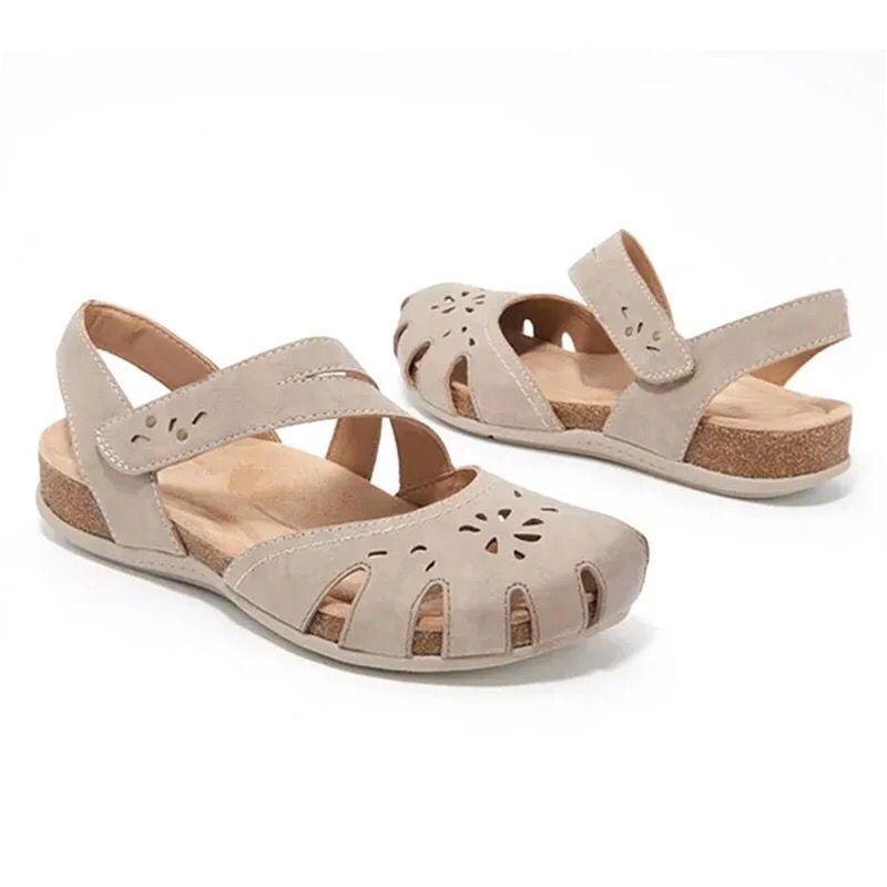 Oversized wedge heel cutout sandals