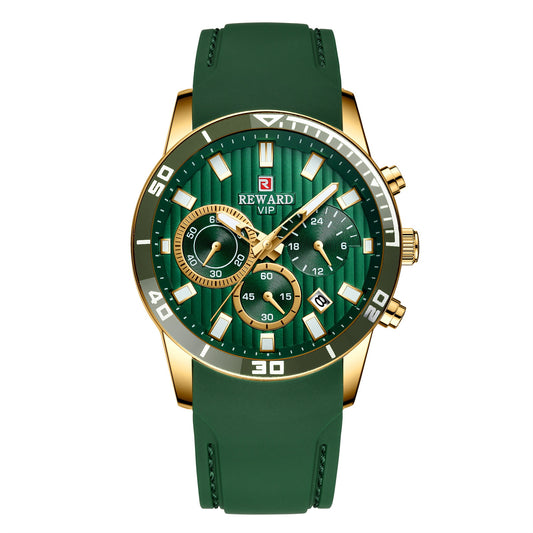 Men's sports watch with silicone strap
