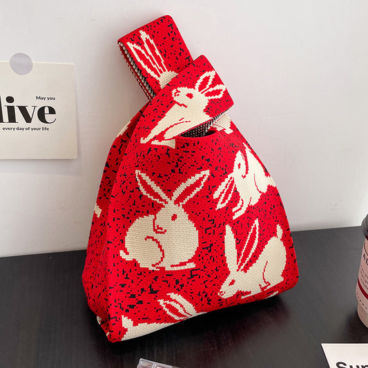 Fashion Outgoing Handbag Korean Woven Tote Bag