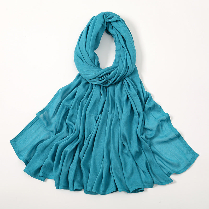 Solid Color Malay Indonesian Rayon Scarf Wide Brim Thin Modal Breathable
