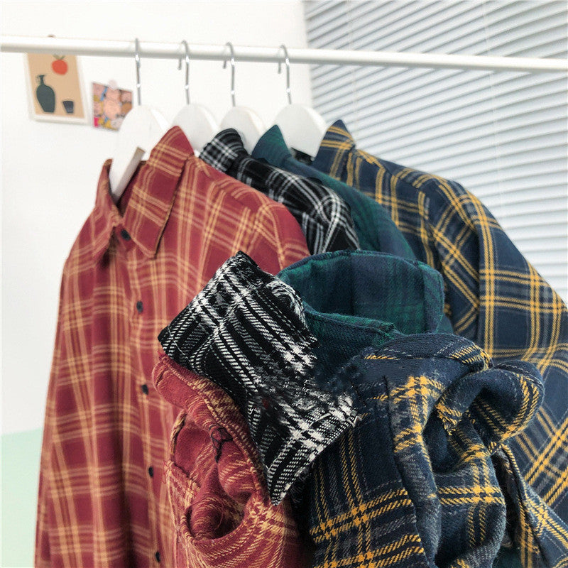Men's New Style Hanging Shot American Flannel Plaid Shirt Jacket Shirt