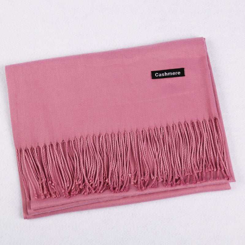 Solid Color Artificial Cashmere Scarf Female 220g Warm Shawl