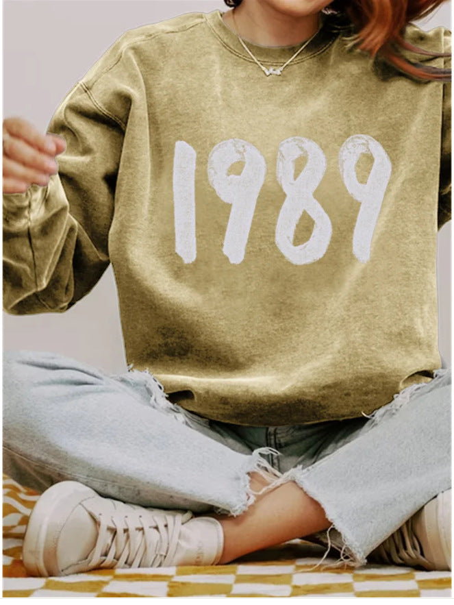 Langærmet sweater med rund hals til damer - Spandex sweater