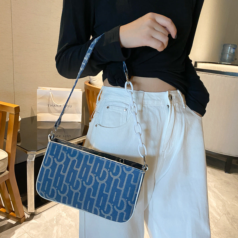 Denim underarm bag