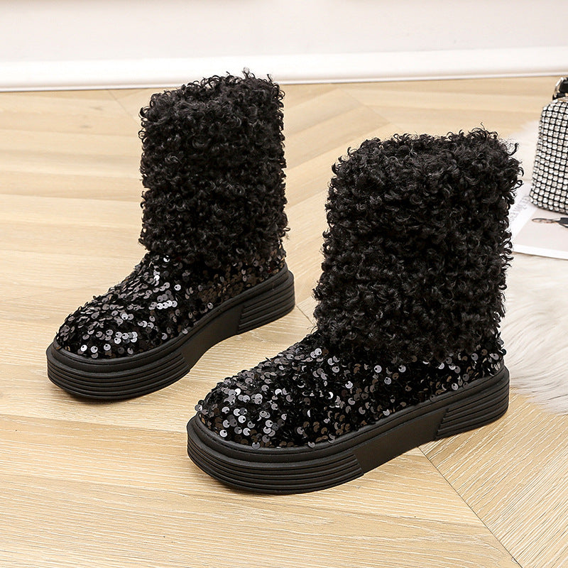 Winter New Style Short Tube Slip On Cotton Shoes