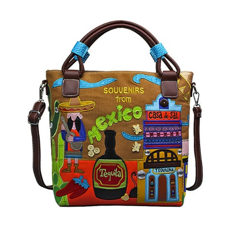 Embroidered canvas bag
