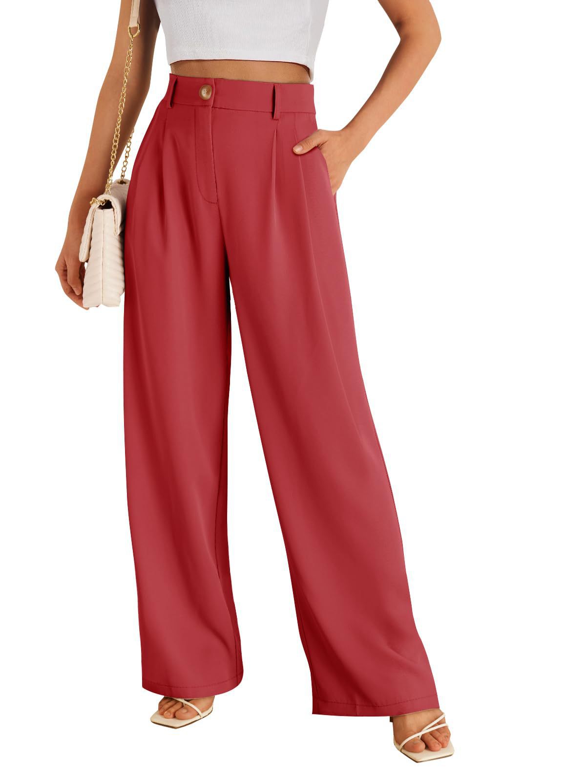 Women's Pocket High Waist Straight All-matching Casual Zipper