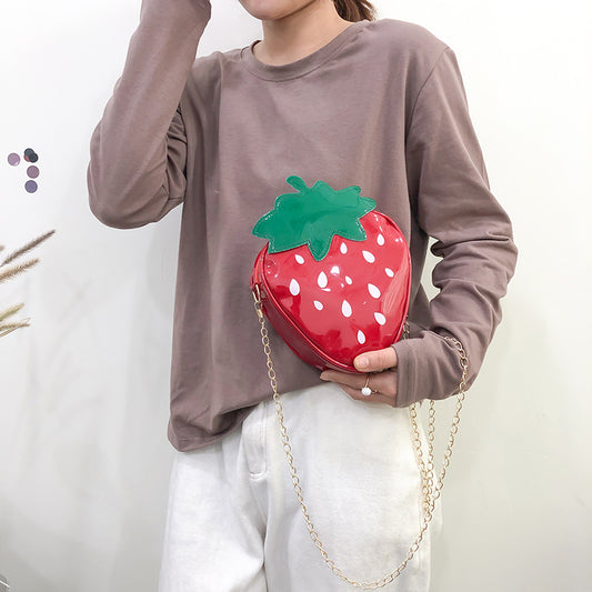 Female cartoon fruit shoulder bag