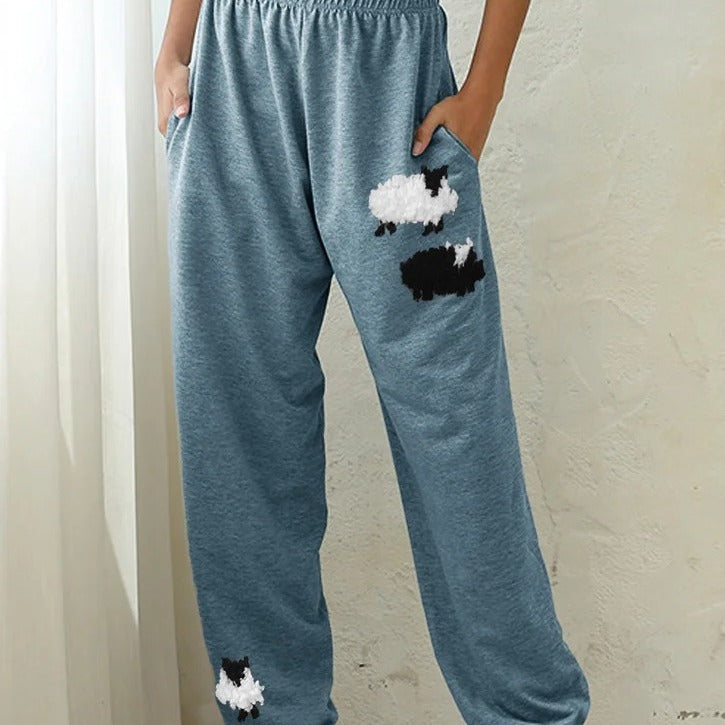 Animal-themed Digital-print High-waisted Harem Pants
