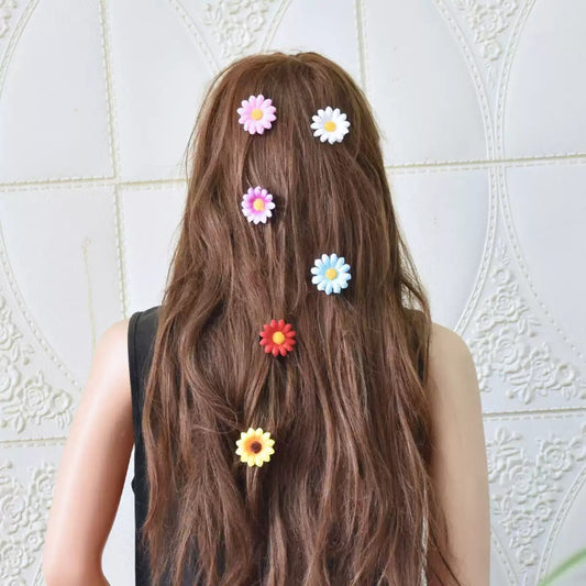 New Flower Barrettes Side Six-piece Set