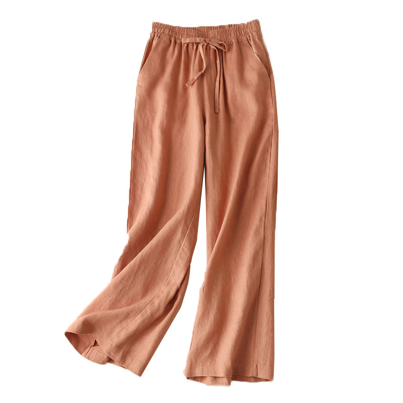 Literature And Art Cotton And Linen Large Casual Wide Leg Pants Women