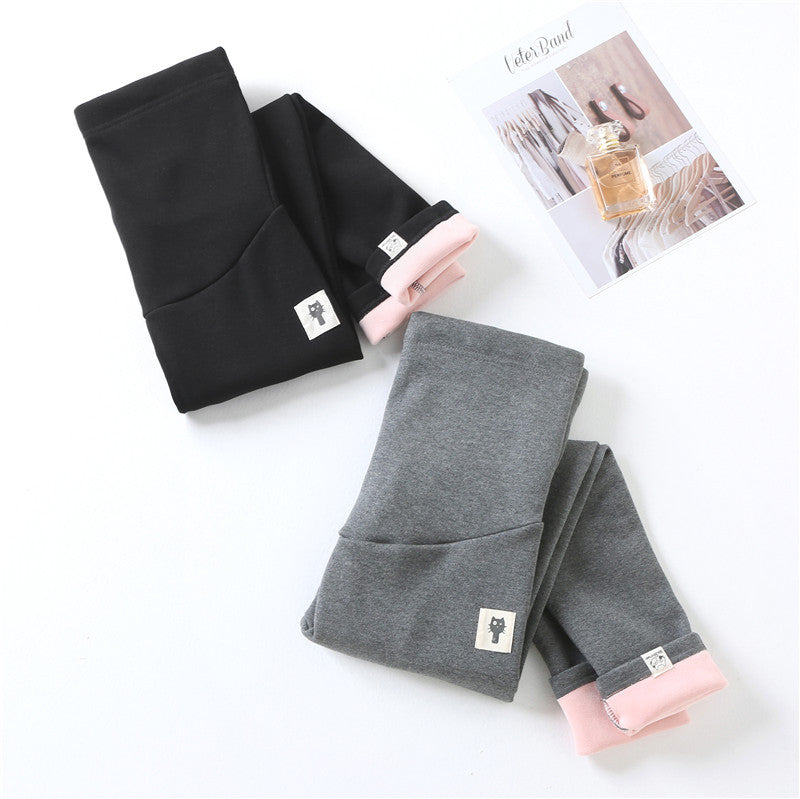 Maternity bottoming trousers with fleece