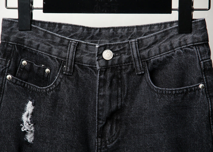 Ripped denim harem pants