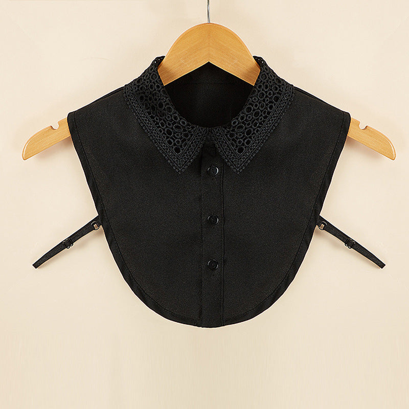 Female Hollow Lace Monochromatic Lace Fake Collar