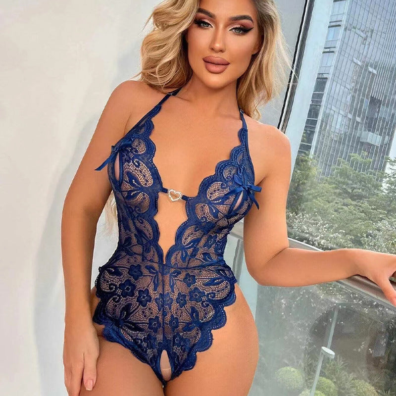Womens Sexy Non-see-through Open-crotch Bodysuit