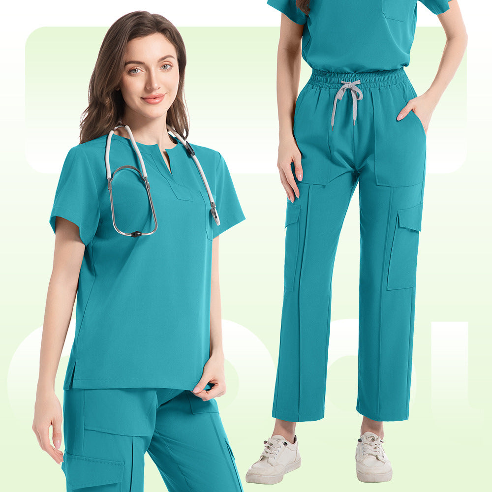 New V-neck Two-piece Medical Work Uniform
