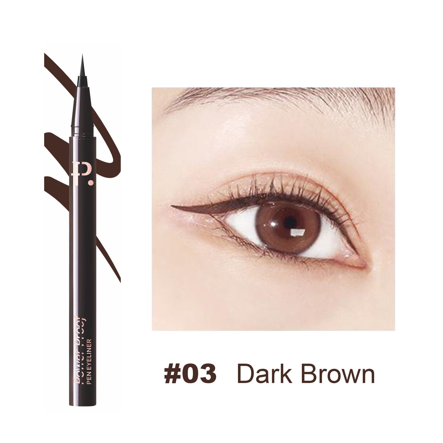 Fiber-tip Eyeliner Pen With Soft Brush Tip Waterproof Long-lasting And Smudge-proof