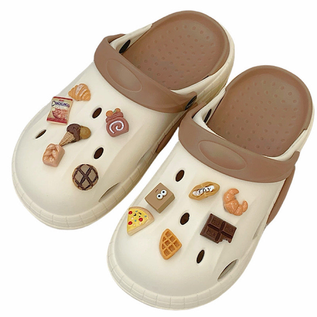 Women's Outer Fashion Premium Ice Cream Pizza Hole Shoes