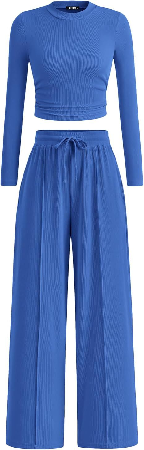 Women's Rib Fashion Navel Casual Suit