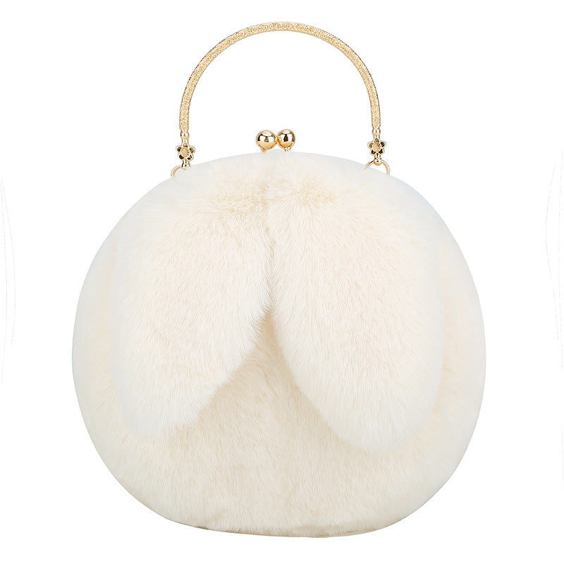 Fashion chain ear plush handbag