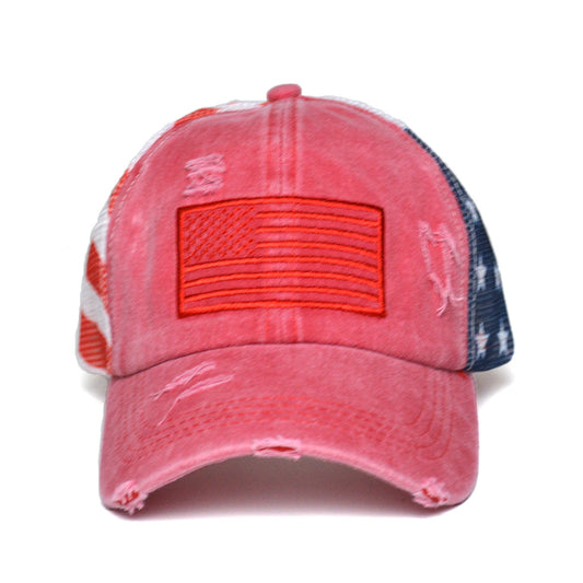 Women's Ripped Embroidered Baseball Cap