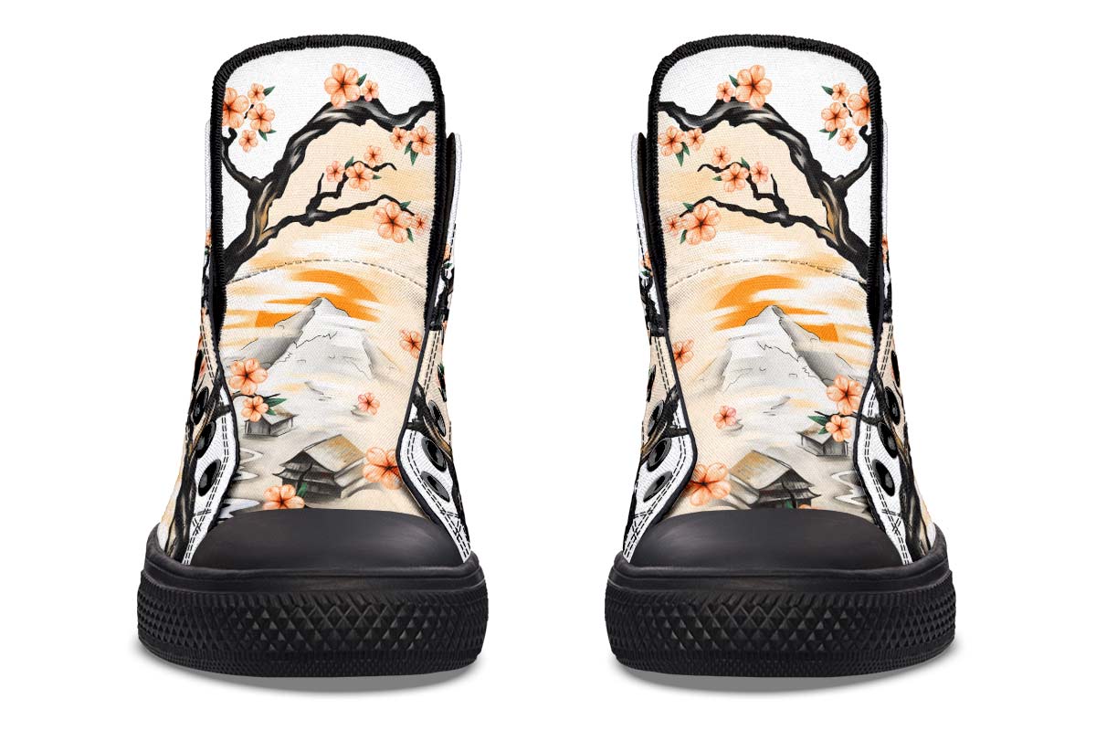Men's And Women's Fashion Color Printing High-top Canvas Shoes