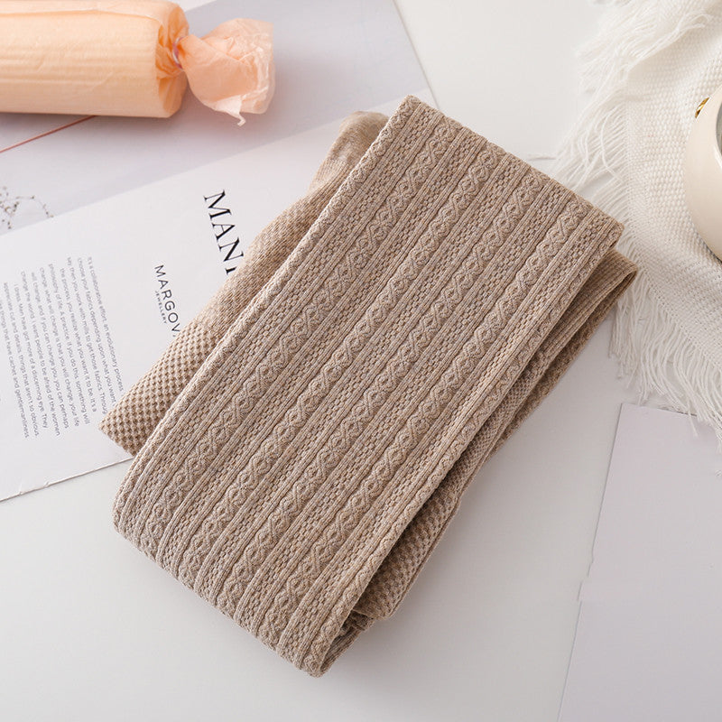 Japanese JK White Tights Autumn And Winter Thickened Oat Color