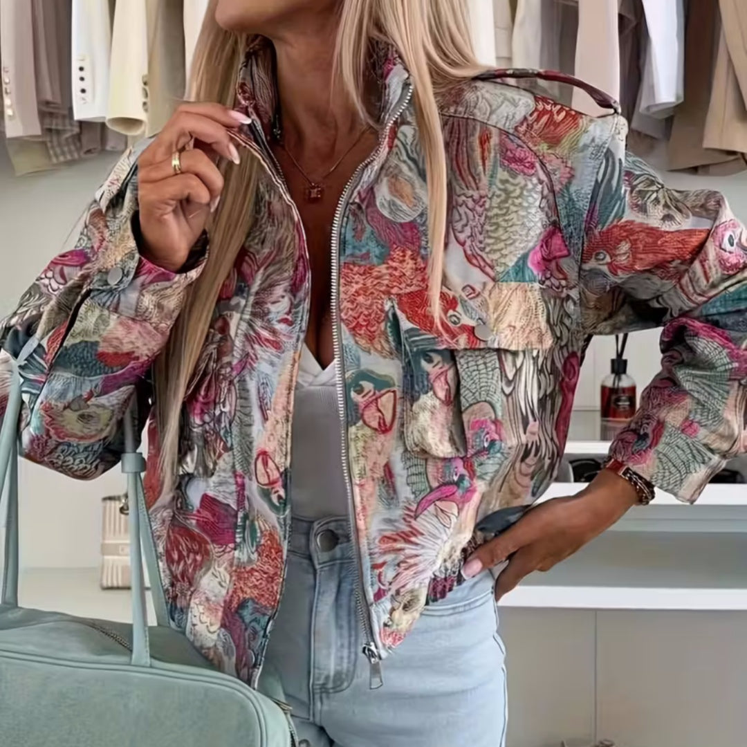 European And American Women's Fall New Peacock Printings Jacket