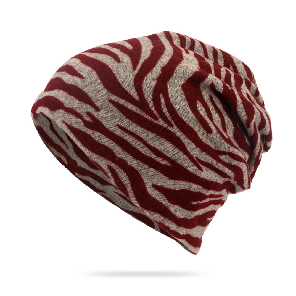 Men's And Women's Fashionable Zebra-print Hat