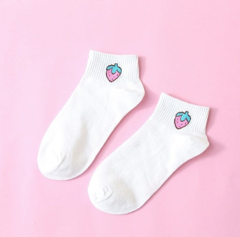 Cartoon Cute Women Short Socks Spring Summer Cotton Fruit Comfortable Socks 1 PairChina