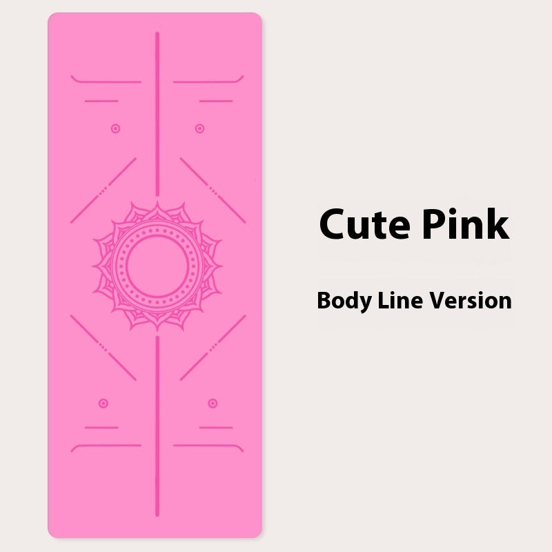Pu Rubber Natural Rubber Non-slip Body Line Fitness Yoga Mat