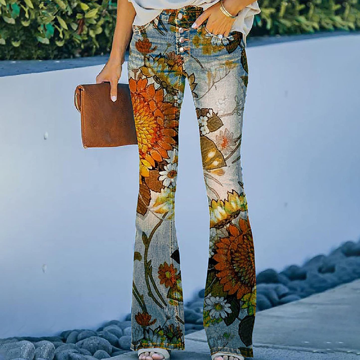Street Hipster Women's 3D Printed Wide-leg Pants Casual Trousers