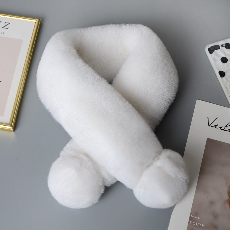 Warm thickened fur plush scarf
