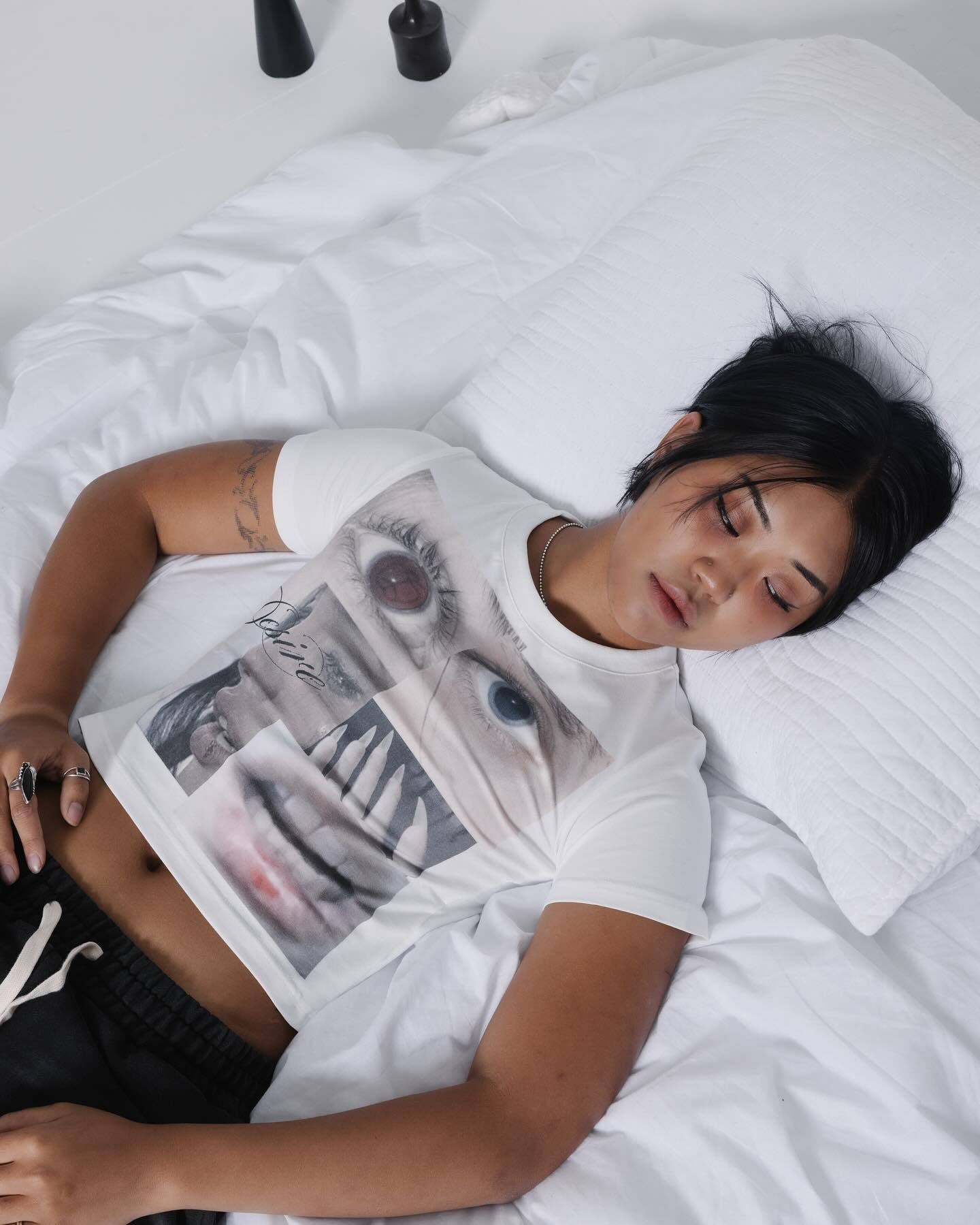 Idle Style Loose Cotton Graffiti Printing Top