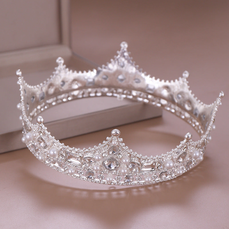Crown headdress full circle diamond pearl New Retro