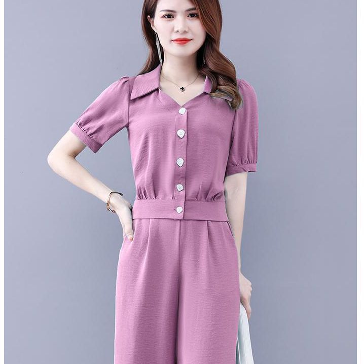 Goddess-style Tummy-covering Two-piece Pants Set