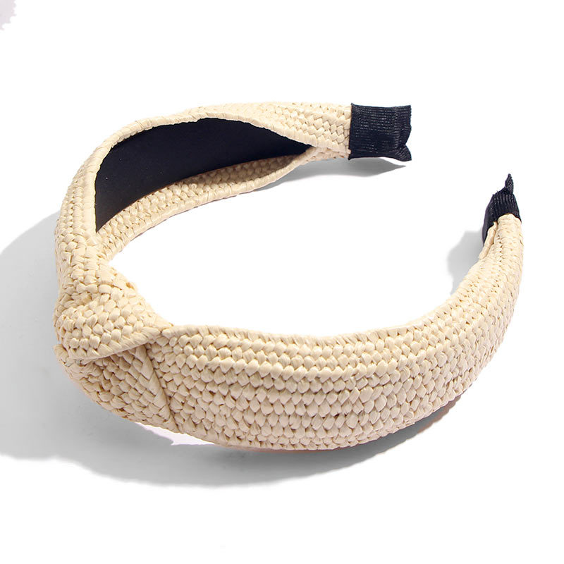 Hand woven raffia hair band