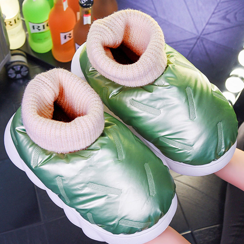 Bread Velvet Cotton Slippers Waterproof Home Warm Couples Shoes