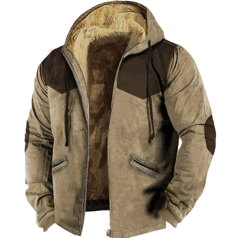 Printed Hood Lining Cotton-padded Jacket