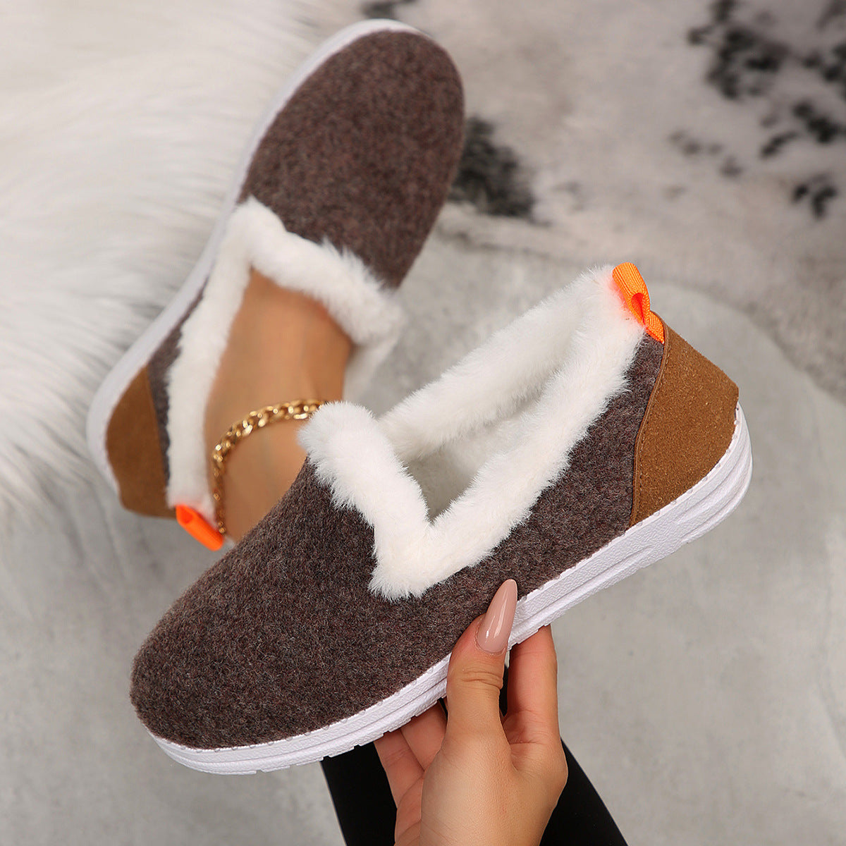 Women's Korean Version Thick Soled Short Tube Thick Cotton Shoes