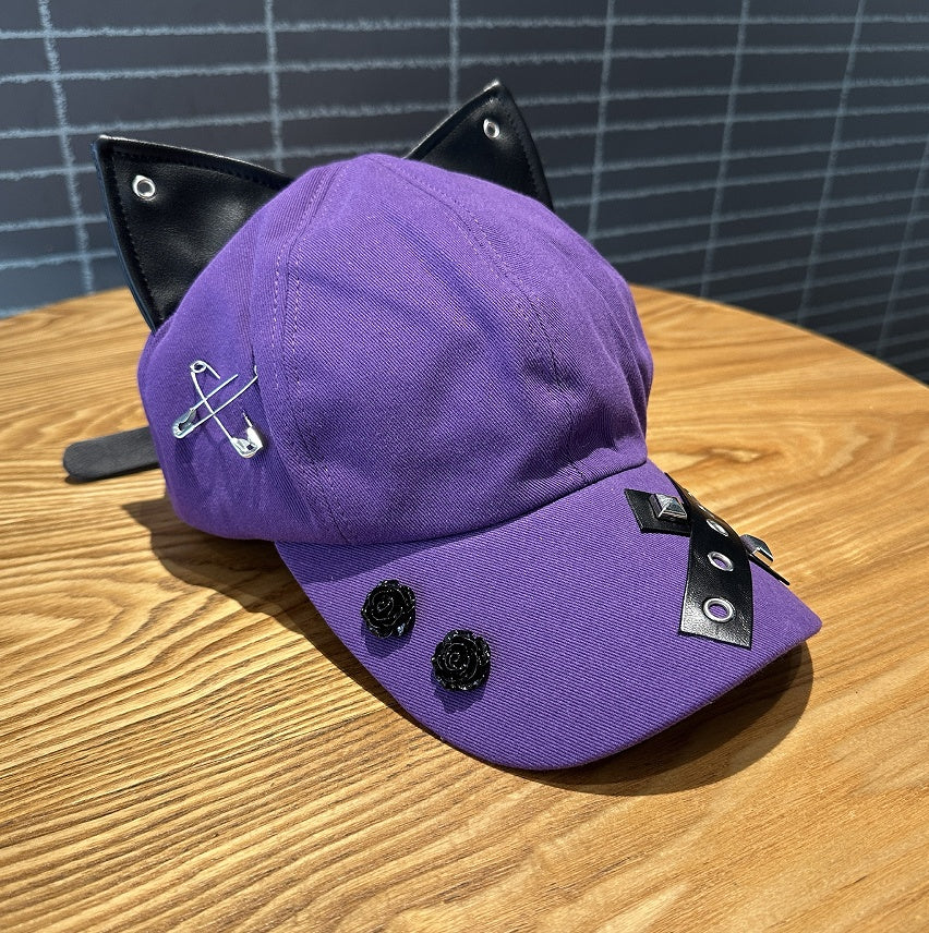 Niche Baseball Cap With Three-dimensional Cat Ears