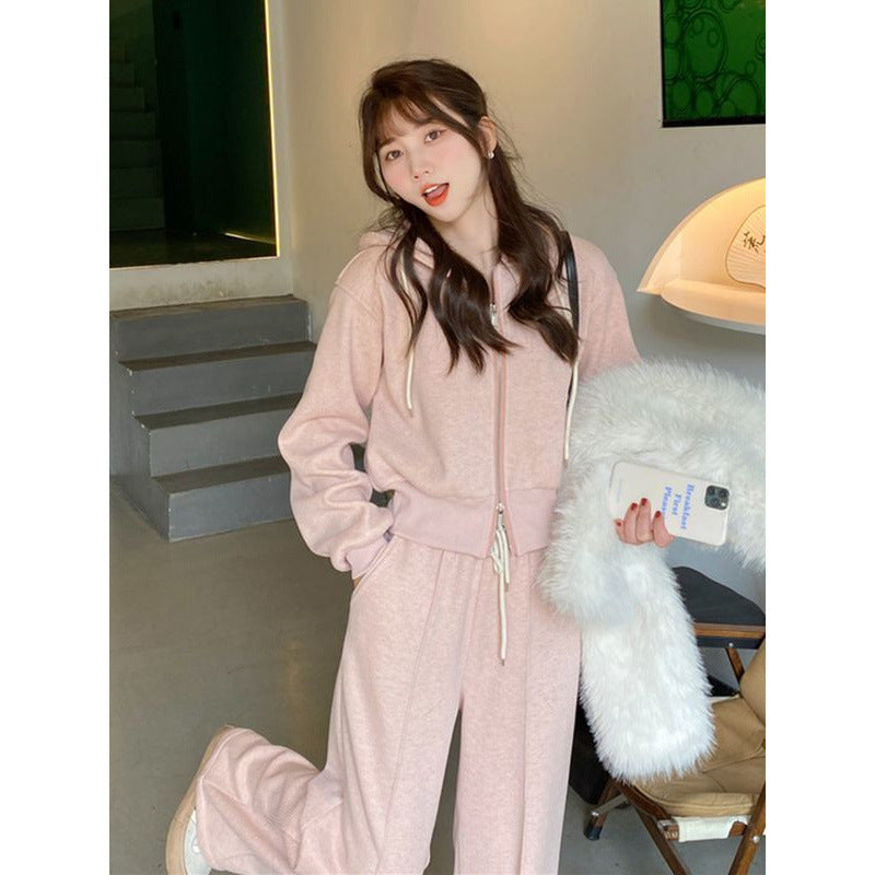 Loose Slimming Casual Wide-leg Pants Two Pieces