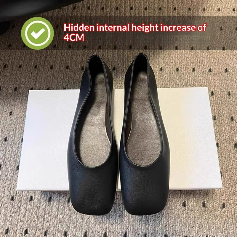 Women's Hidden-Heel Square-Toe Flat Shoes
