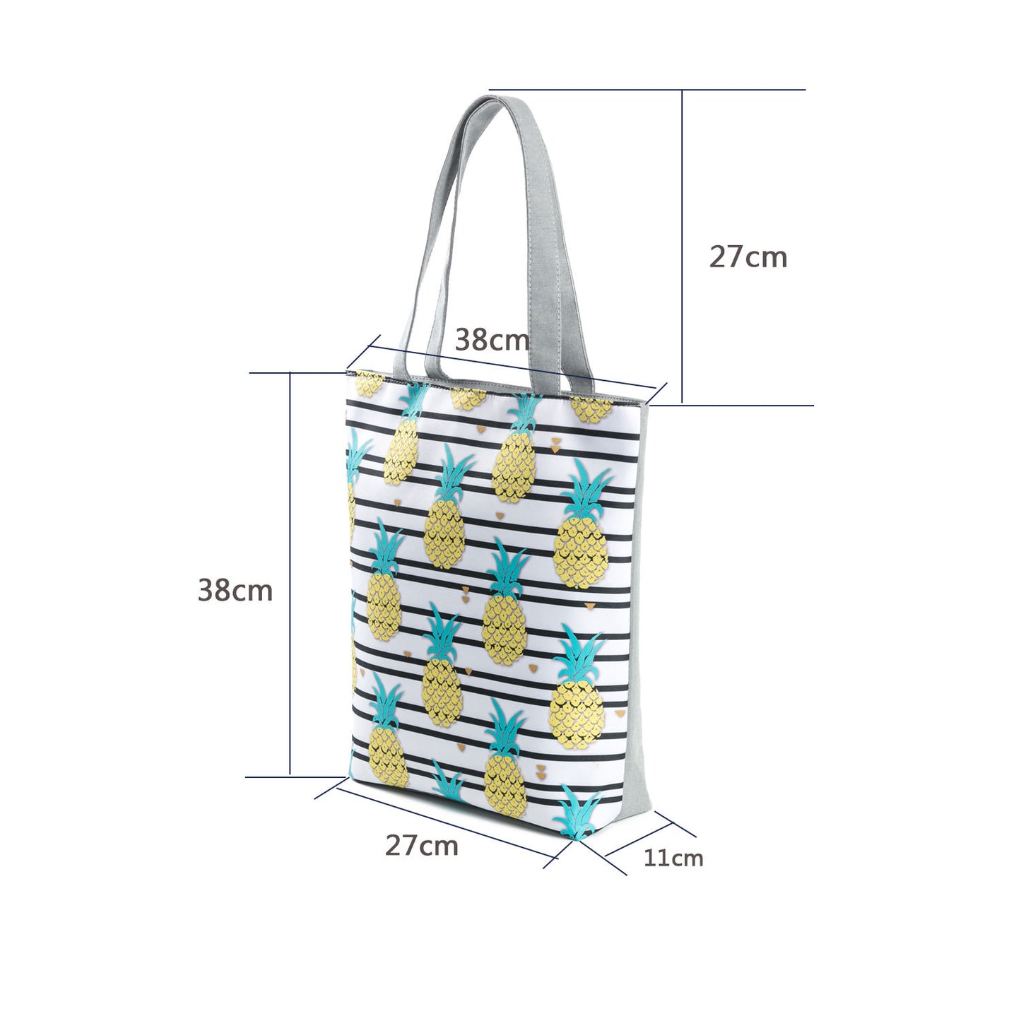 Fruit Pineapple Print Ladies Shoulder Bag Literary Female Cloth Bag