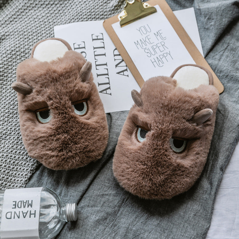 Women's Autumn And Winter Fabric Cotton Slippers