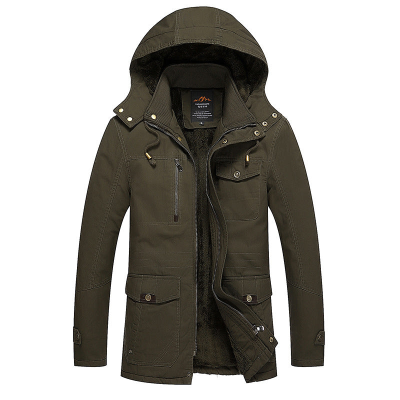 New Men's Jacket Fleece-lined Warm