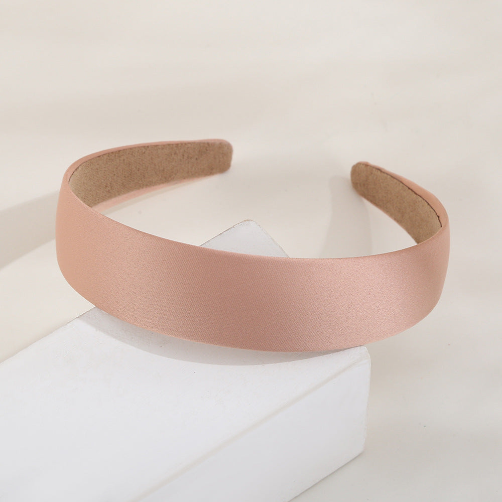 Color Elegant Headband Solid Color Baidu Headband Wide Fabric High Skull Top Headband