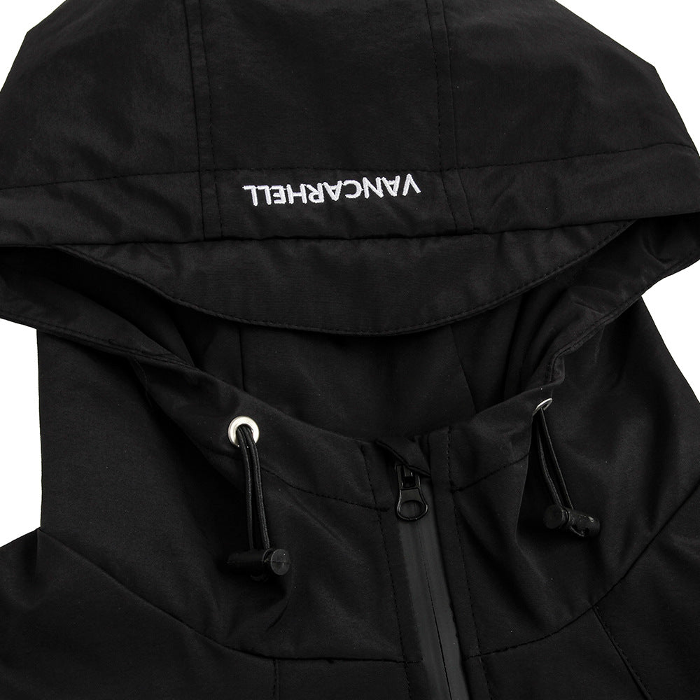 High Street Special-interest Design Zipper Windproof Shell Jacket Trench Coat